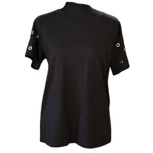 NWT Michael Kors Black Crew Neck Modal Blend T-Shirt Size S